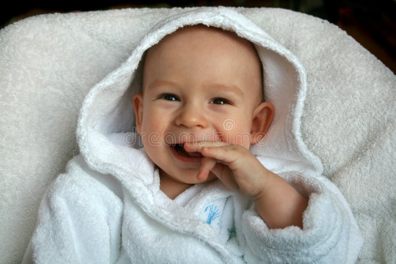 The Baby in a Dressing Gown Stock Image Image of baby, sweet 1893115