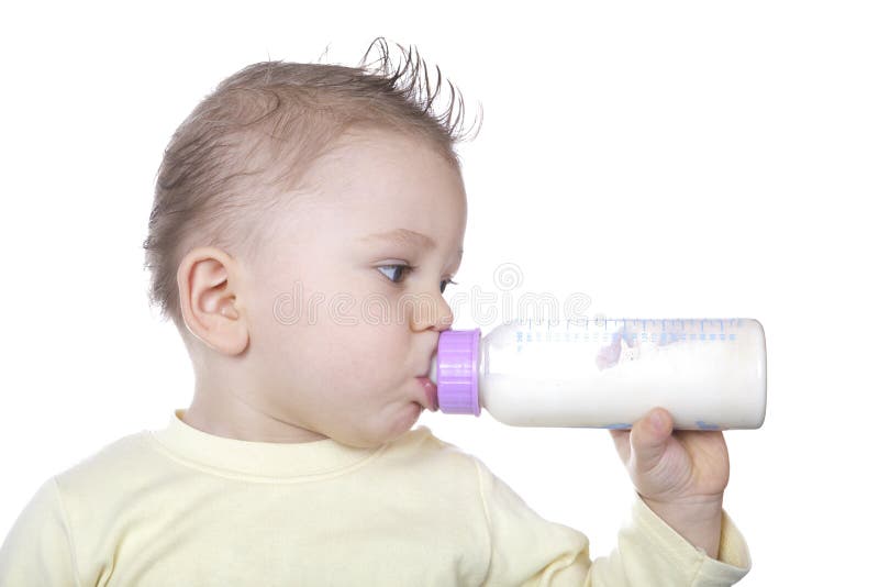 Baby is drinking milk stock photo. Image of background 17789962
