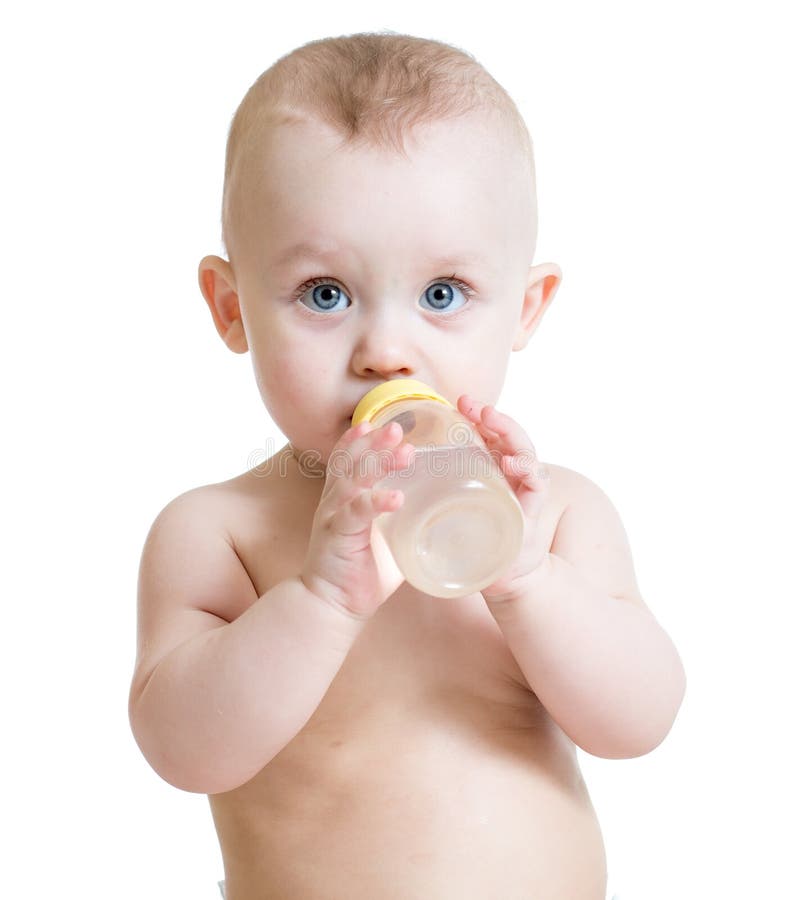 Baby drinks from bottle stock photo. Image of adorable 52564004