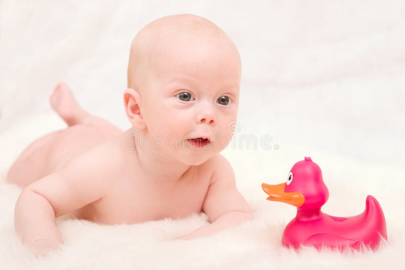 Baby with duck