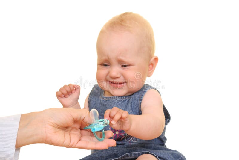 Baby and dummy stock photo. Image of face, pacifer, girl 2718564