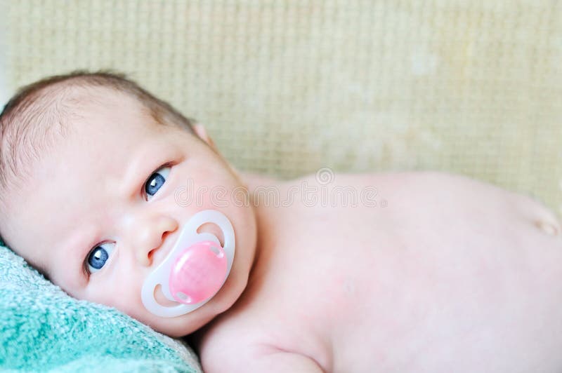 Baby with dummy stock photo. Image of adorable, awesome 73841522