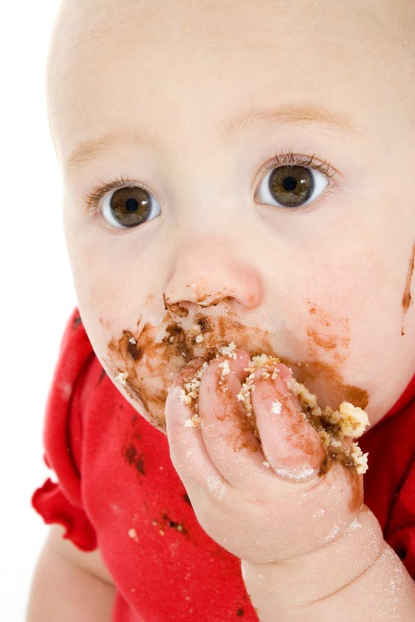Baby Eating Cake stock photography Baby Eating Cake stock photography