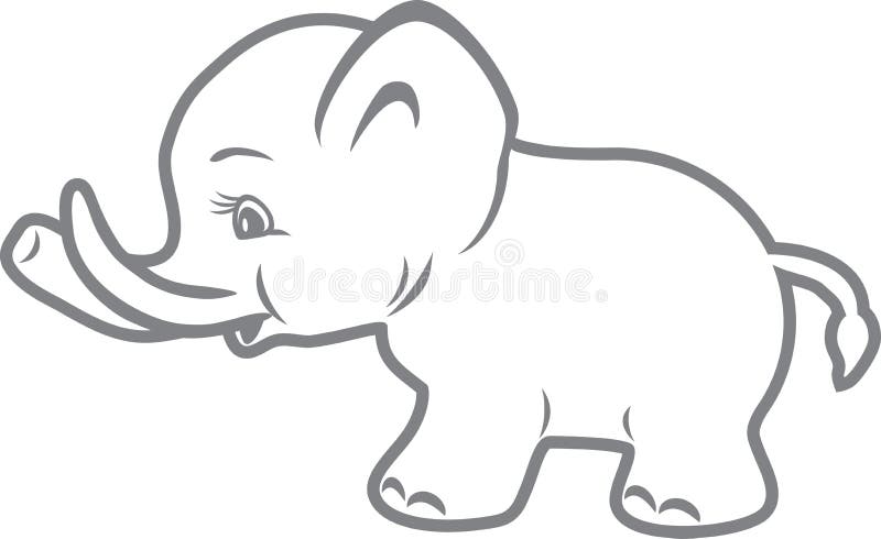 Elephant Outline Vector & Photo (Free Trial) | Bigstock