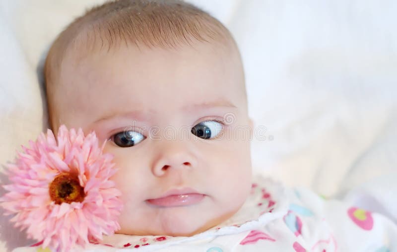 Baby face and flower