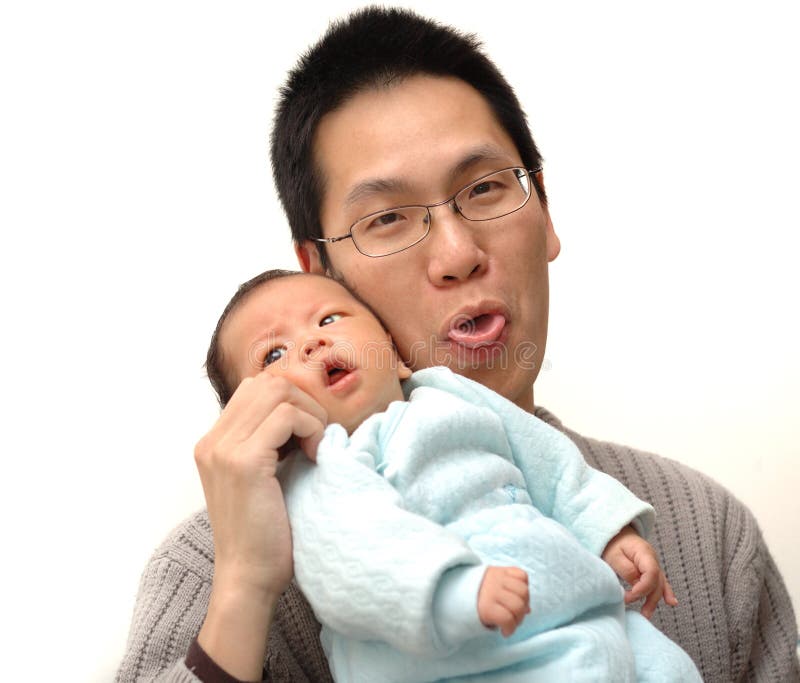 Baby and father stock image. Image of oriental, isolated - 7841229