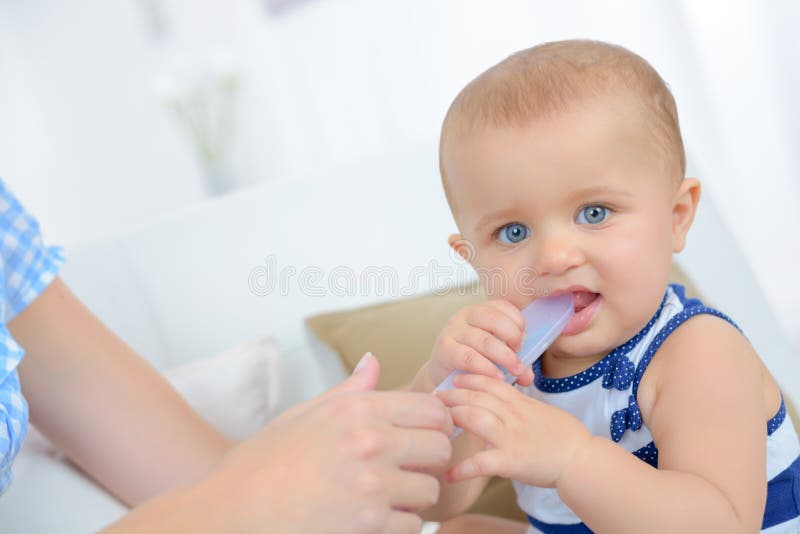 Baby Feeding Spoon Porridge Stock Photo Image of family, mouth 94041226