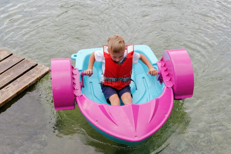 Baby Floats on Inflatable Mattress in the Sea Stock Photo Image of