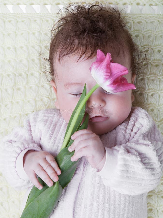 Baby With Flowers Stock Image Image Of Innocent Human 31265331