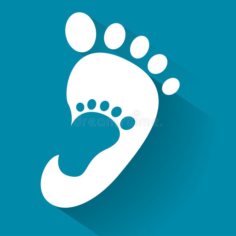 Baby Footprint in Adult Foot Icon. Kids Shoes Store Icon. Family Sign. Parent and Child Symbol. Emblem. Charity Campaign Stock Vector - Illustration of design, celebrate: 83493934