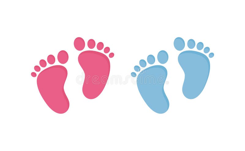 pink and blue baby footprints