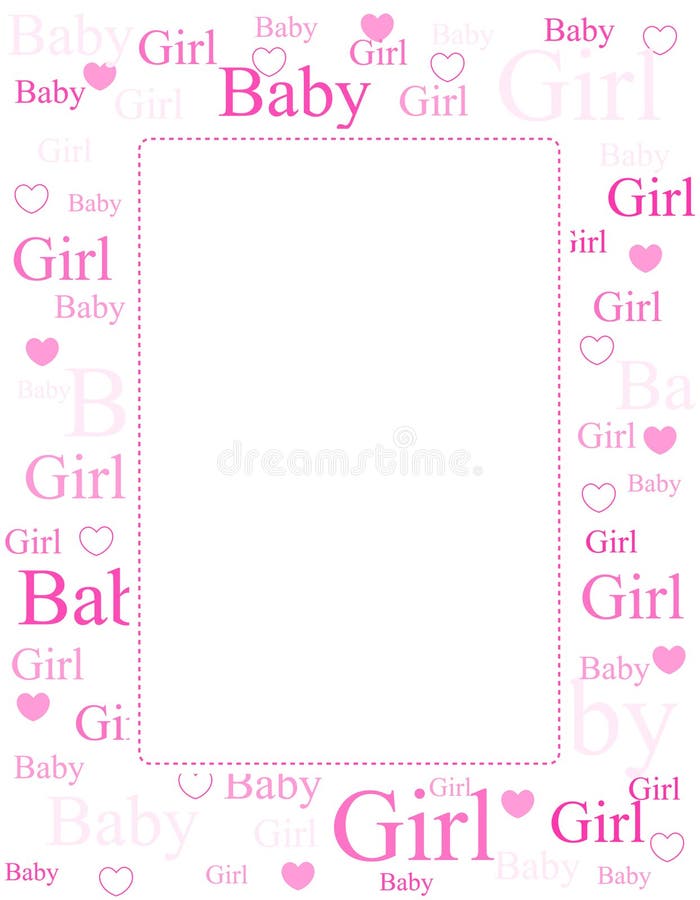 Baby girl arrival card / background royalty free illustration