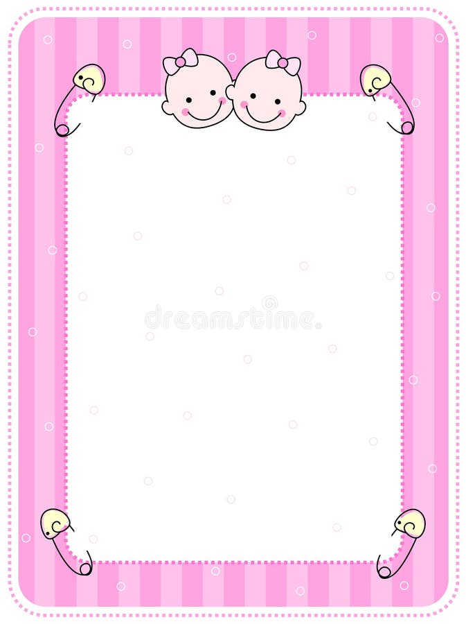 Baby girl arrival card / background vector illustration