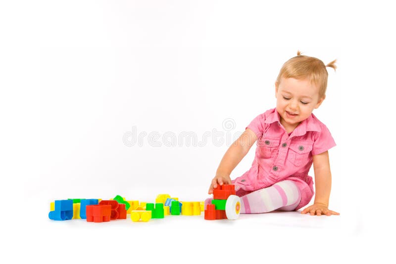 Baby girl with blocks