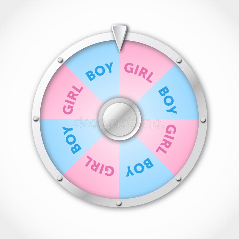 Baby fortune wheel girl or boy? Vector illustration of a wheel of fortune with girl and boy fields in silver metal and pink blue color combination. Baby fortune wheel girl or boy? Vector illustration of a wheel of fortune with girl and boy fields in silver metal and pink blue color combination.