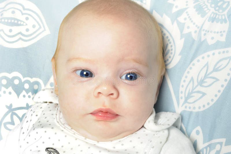 Baby Girl with Bright Blue Eyes Stock Image Image of baby, female 26171271