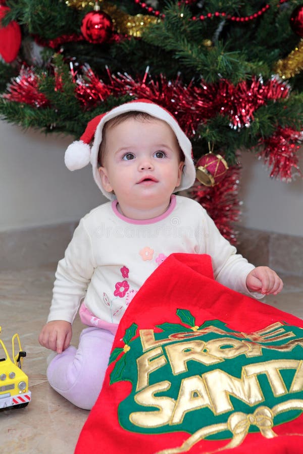 Baby Girl at Christmas stock photo Baby Girl at Christmas stock photo