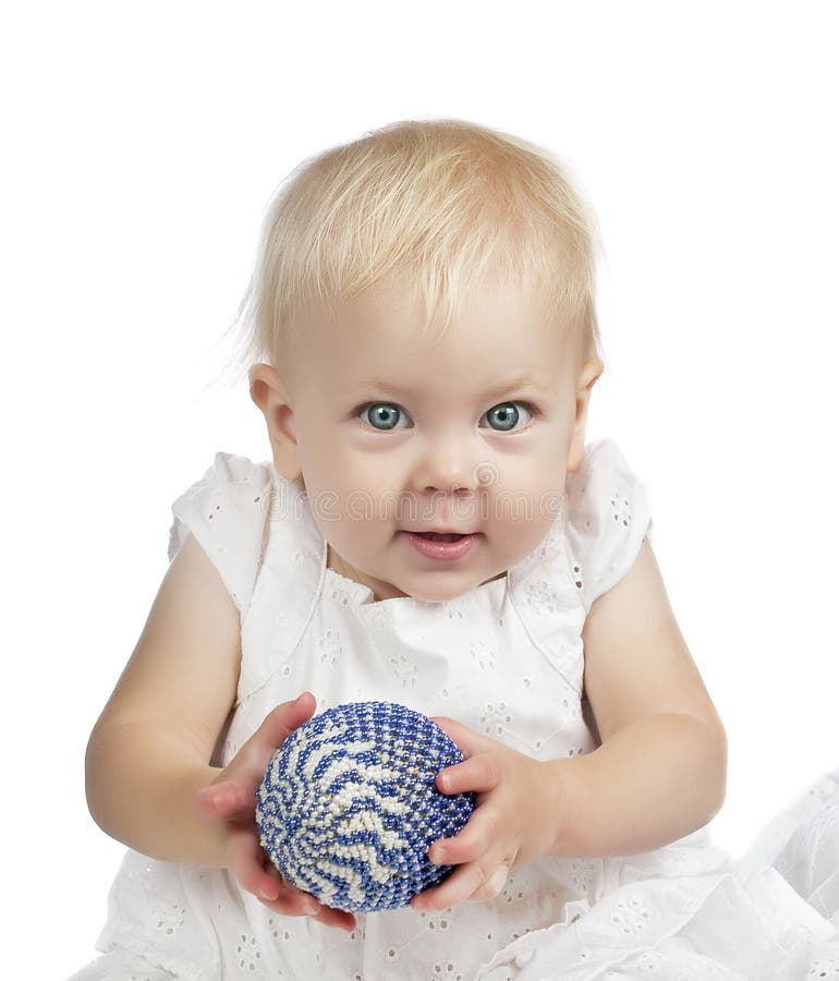 Baby girl with easter egg