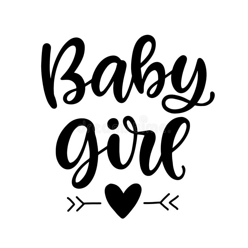 Baby Girl hand lettering stock vector. Illustration of text - 239794443