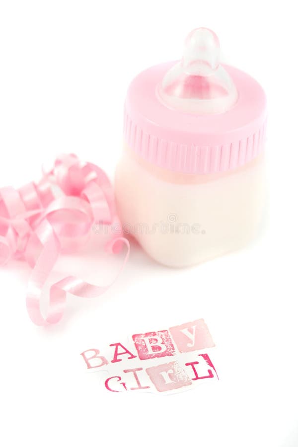 Baby girl milk bottle stock photo. Image of feed, soother 6805424