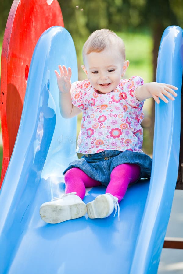 Baby girl outdoor royalty free stock images