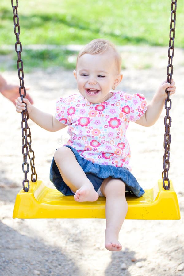 Baby girl outdoor stock images
