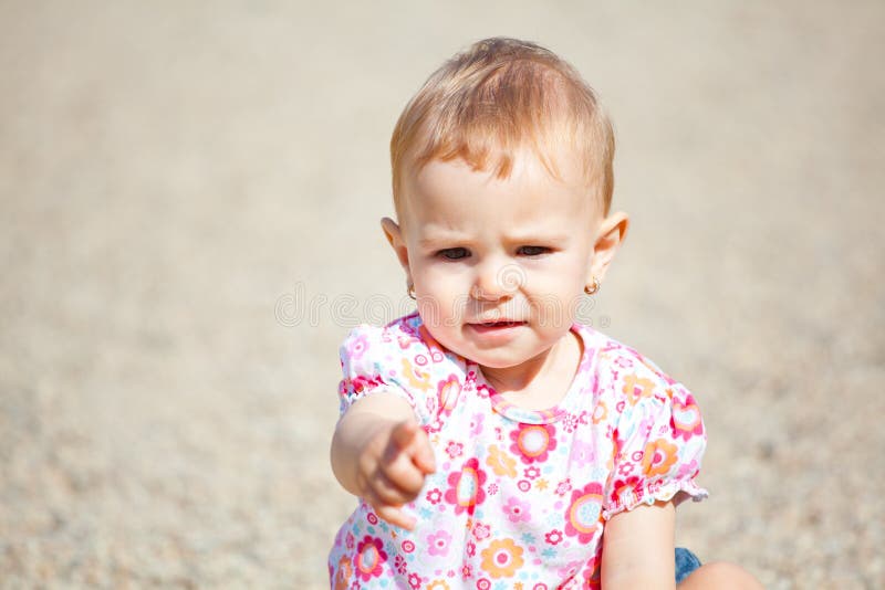 Baby girl outdoor royalty free stock photo
