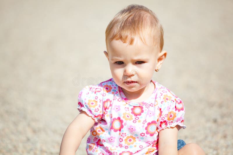 Baby girl outdoor royalty free stock image