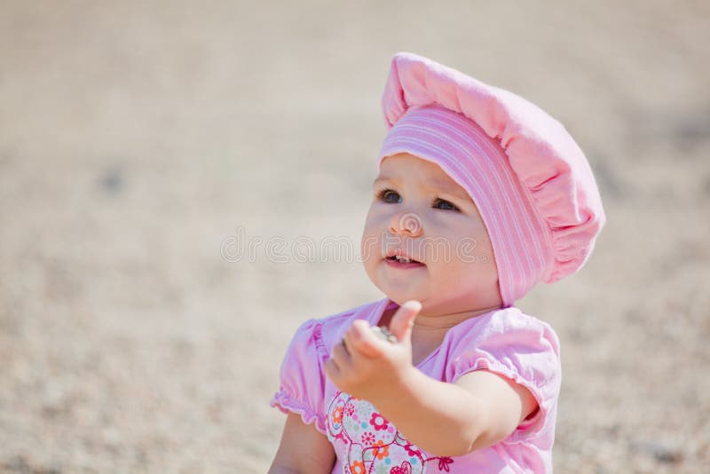 Baby girl outdoor stock photos
