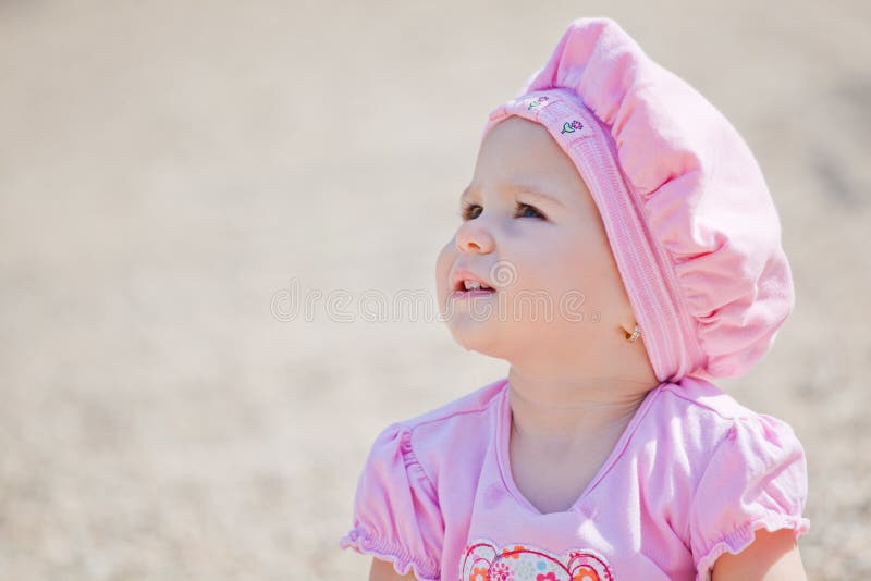 Baby girl outdoor royalty free stock image