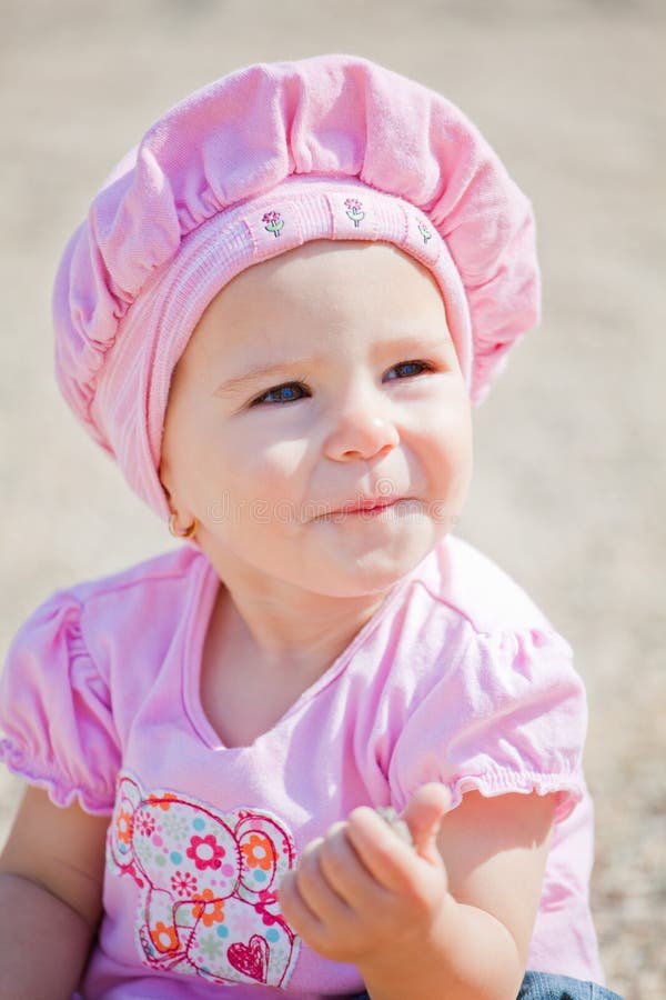 Baby girl outdoor stock image
