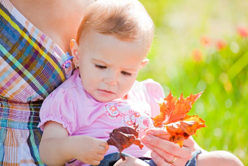 Baby girl outdoor royalty free stock photos