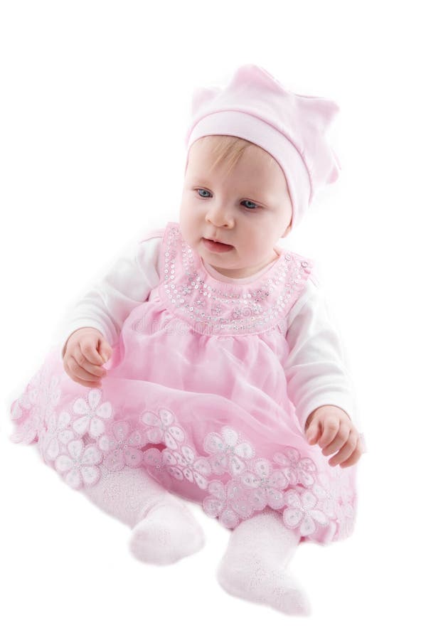 Baby girl in pink dress