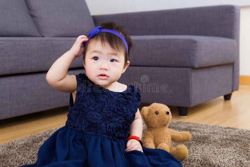 Baby girl play doll royalty free stock photos Baby girl play doll royalty free stock photos