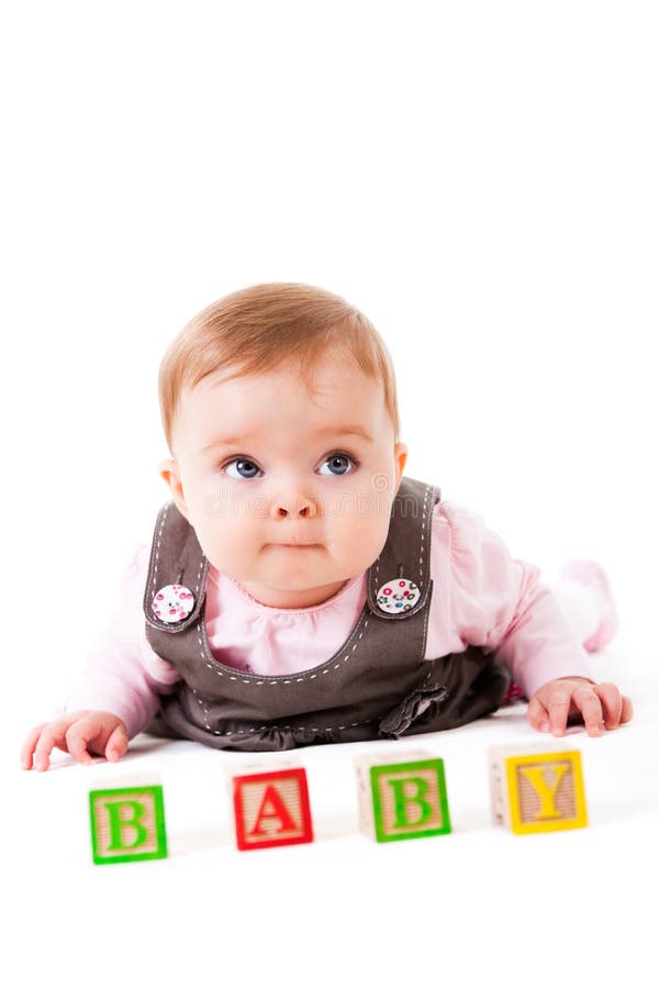 Baby Girl Posing With Blocks Picture. Image 14678554