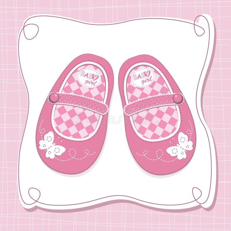 Baby girl shoes arrival card