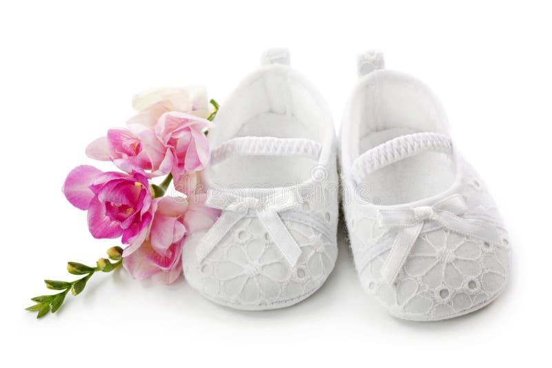 Baby girl shoes with pink flowers