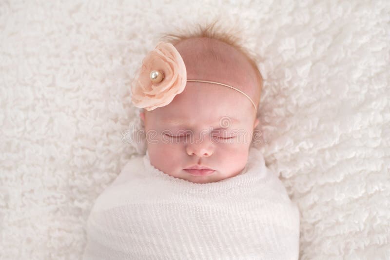 Baby Girl Swaddled in White royalty free stock image Baby Girl Swaddled in White royalty free stock image
