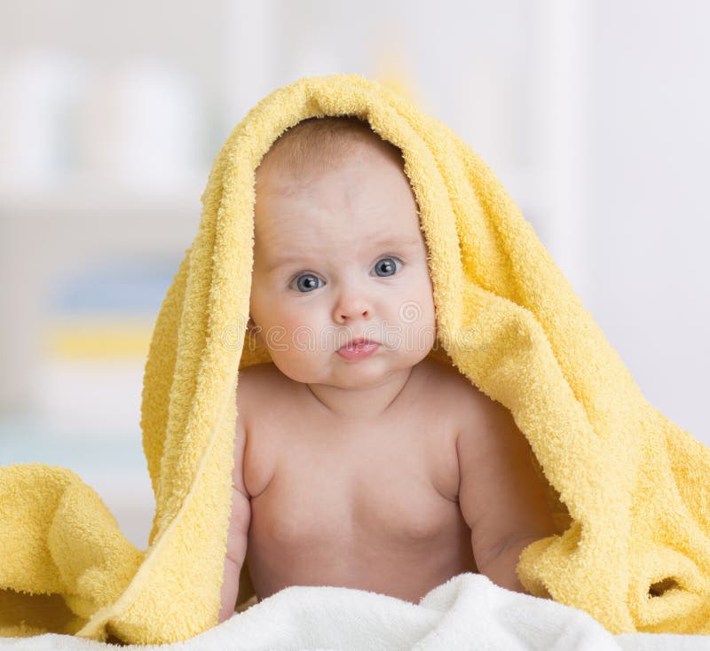 Baby Girl in Bath stock image. Image of innocence, funny 27412771
