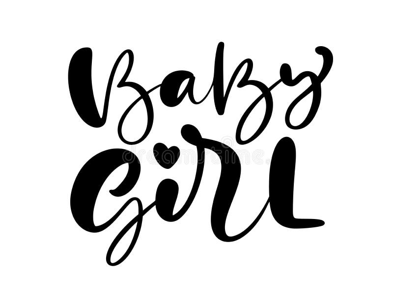 It S a Girl Vector Handwritten Calligraphy Lettering Text. Children ...