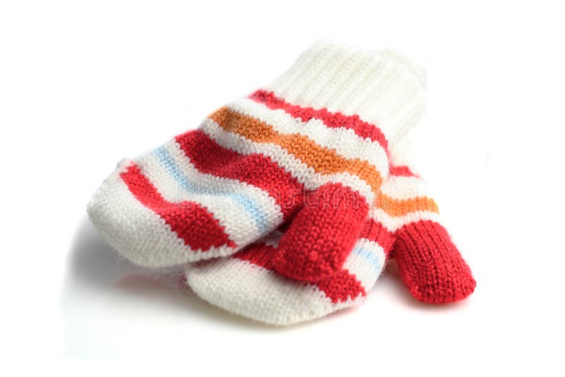 Baby Gloves on White Background Stock Photo Image of knitted