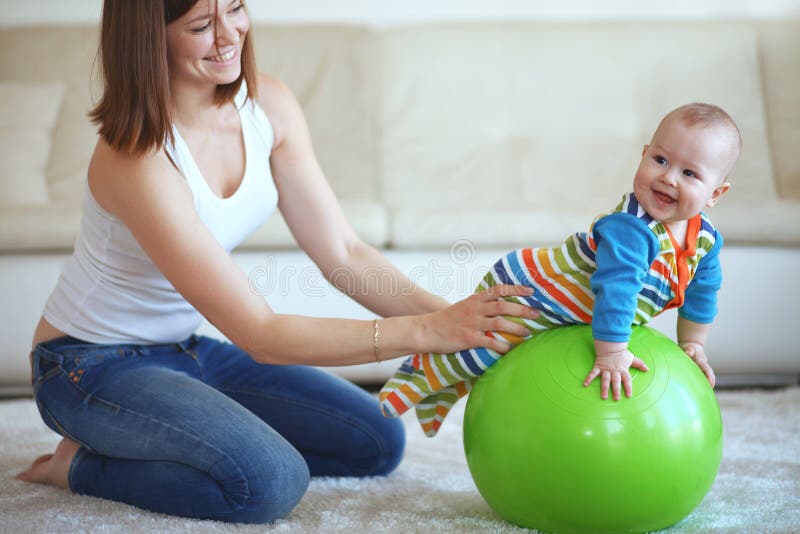 Baby gymnastic stock photo. Image of ball, activity, gymnastics 35447202