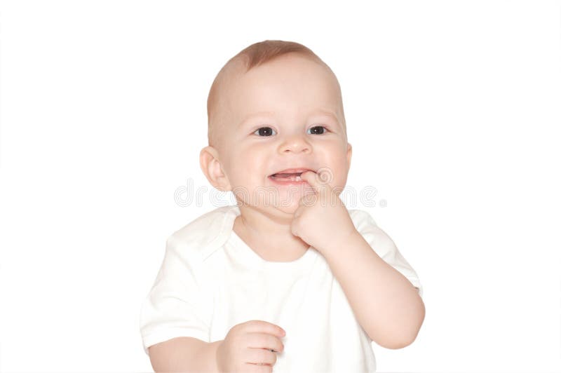 Baby with index finger in his mouth. Baby with index finger in his mouth