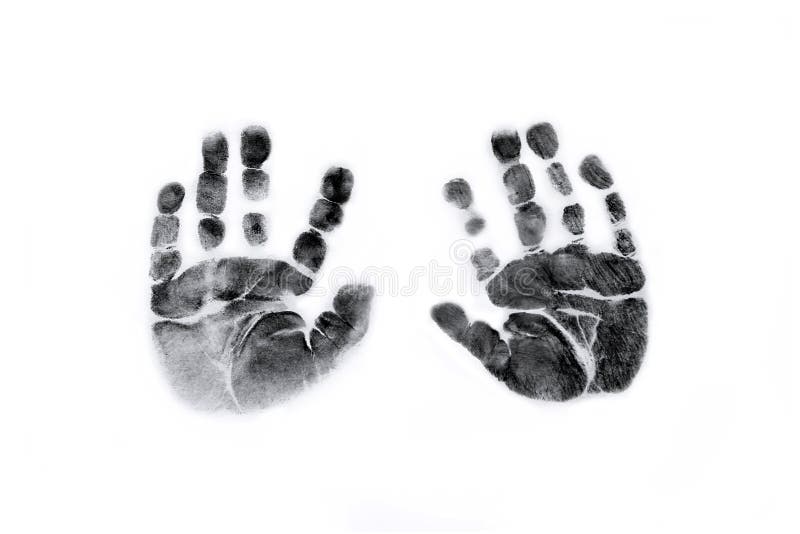 Download Baby Handprints In Black Ink Stock Photo - Image of dark ...