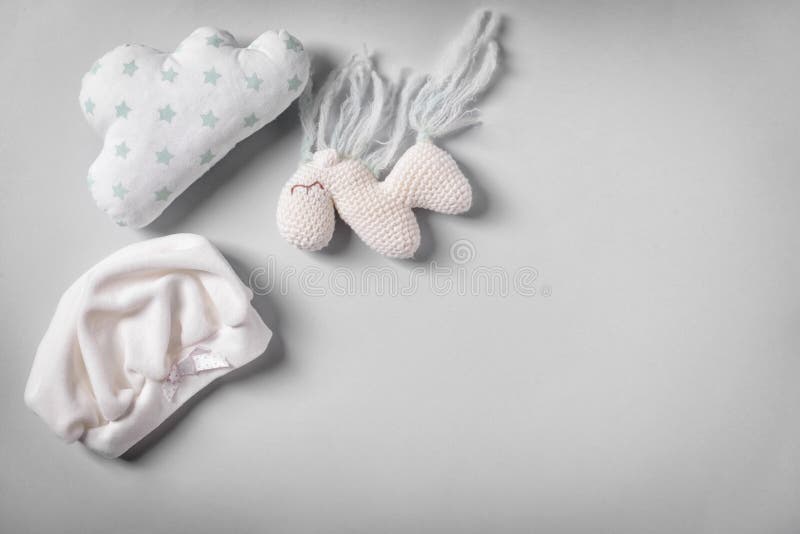 Flat Lay Baby Care or Baby Shower Concept. Stock Image Image of