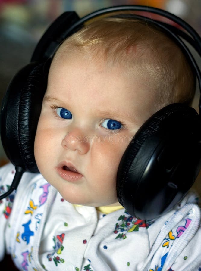 Baby In Headphones Picture. Image: 1539396
