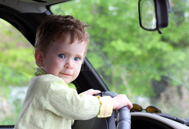 Baby Holding Steering Wheel Stock Photo Image of child, human 14399974