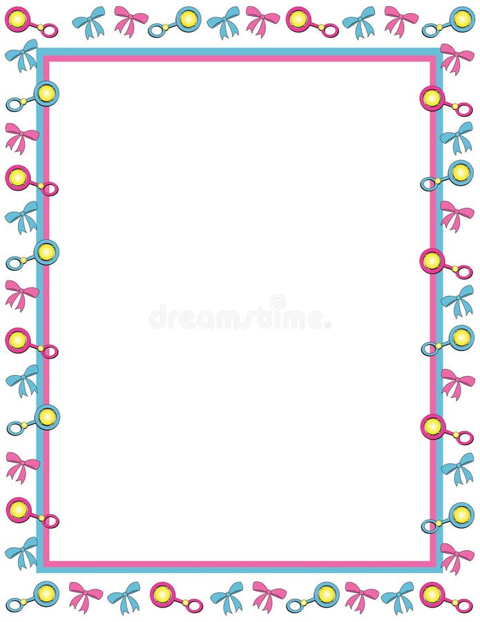 Baby items border Vector stock illustration