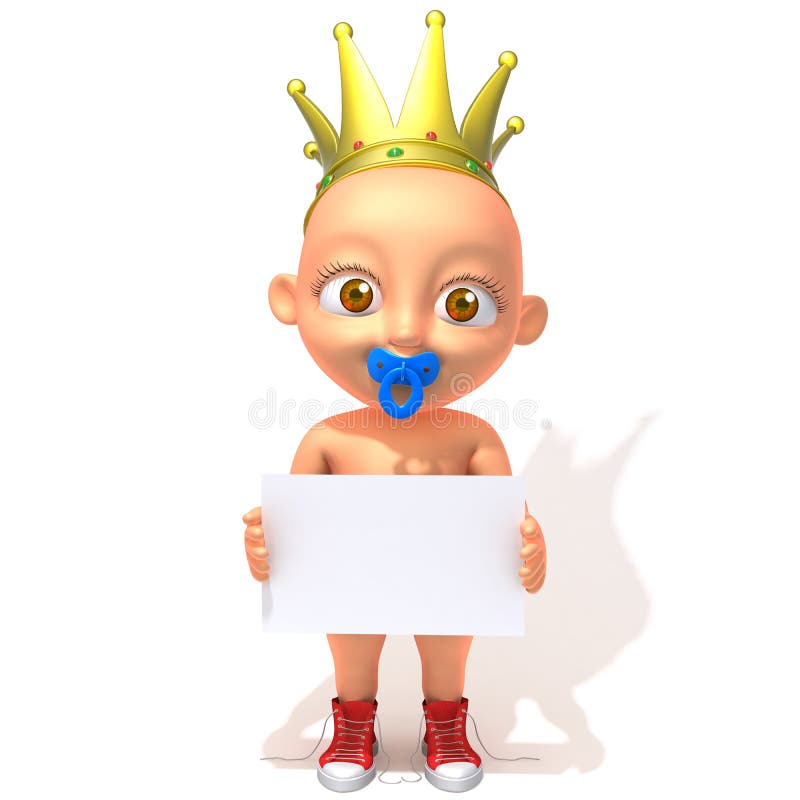 3d white people baby king stock illustration. illustration