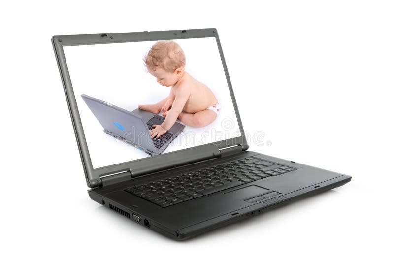 Baby with laptop